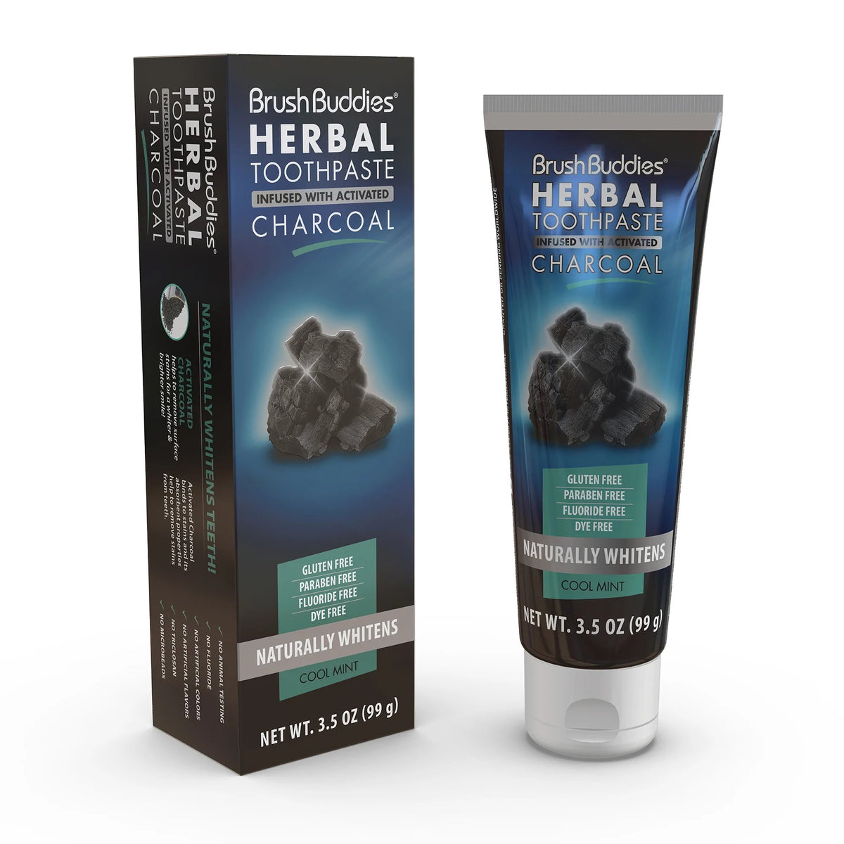 Brush Buddies Charcoal Infused Herbal Toothpaste 3.5oz. x 2 pcs